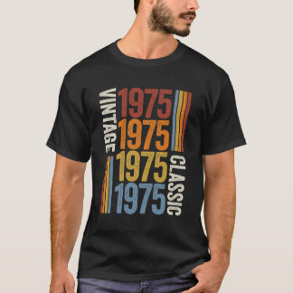 Camiseta 48 Anos Vintage 1975 48ª Decoração De Aniversário