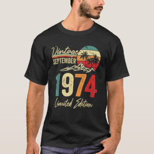 Camiseta 48 anos Vintage setembro de 1974 48th