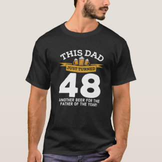 Camiseta 48 Cerveja Bebendo Pai 48º Pai Aniversário G
