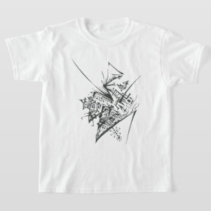 Camiseta 48 Preto Branco Arte Tribal de Tatuagem Abstrata