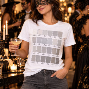 Camiseta 48 Tons de Cinza Swatch Fácil Fantasia de Hallowee