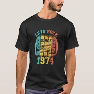 Camiseta 49º Aniversário Vintage 1974 Retro 49 Anos Guit