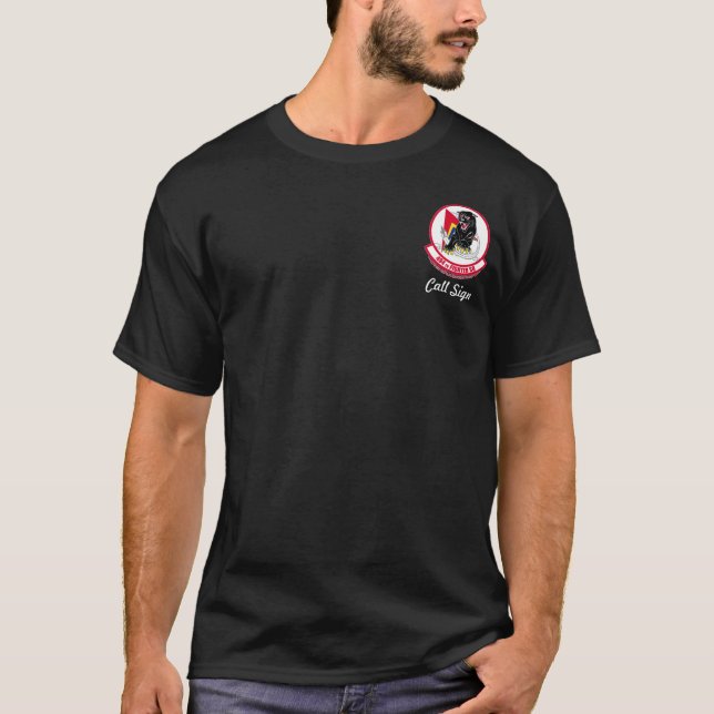Camiseta 494th FS com F-15E - (cor escura) (Frente)