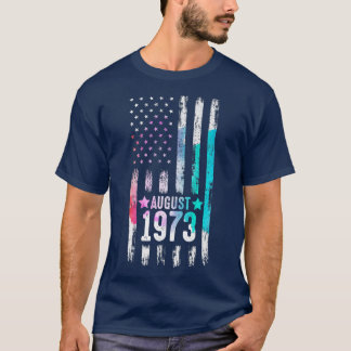 Camiseta 49 anos, 1973, Bandeira Americana 49º aniversário