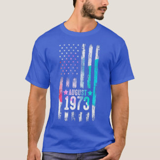 Camiseta 49 anos, agosto de 1973 Bandeira Americana 49º Nas
