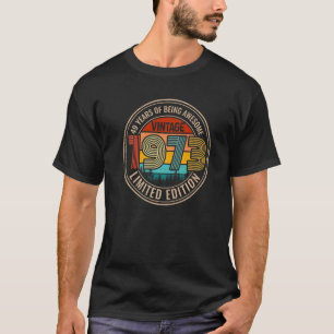Camiseta 49 anos de incrível 1973 originais partes 49º