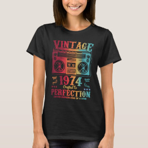 Camiseta 49 anos Vintage 1974 Mulheres Homens