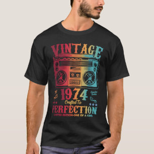 Camiseta 49 anos Vintage 1974 Mulheres Homens