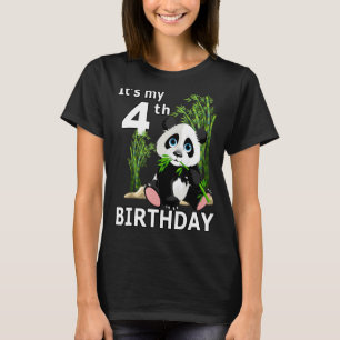 Camiseta 4.º aniversário 4 anos Festa de Festa Animal Panda