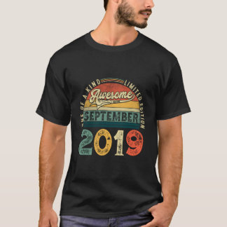 Camiseta 4.º Aniversário Decoração Setembro 2019 Meninas 4