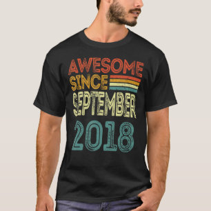 Camiseta 4.º Aniversário Impressionante Desde setembro de 2