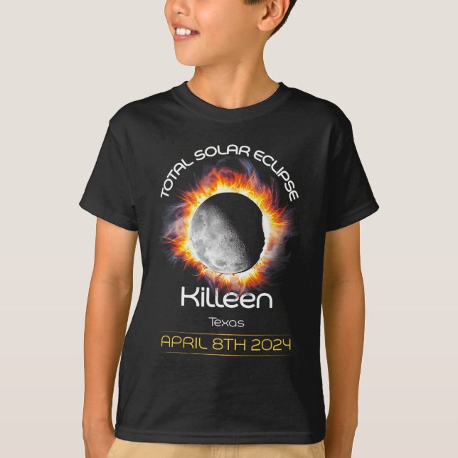 Camiseta 4.08.24 Eclipse Solar Total 2024 Killeen Texas (Frente)