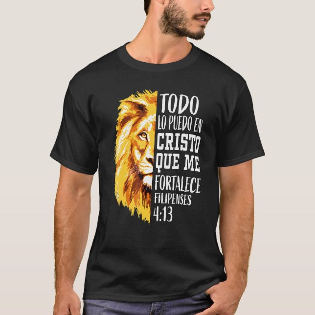 Camiseta 4 13 Homens Christian Verse Lion Judah Spa (Frente)