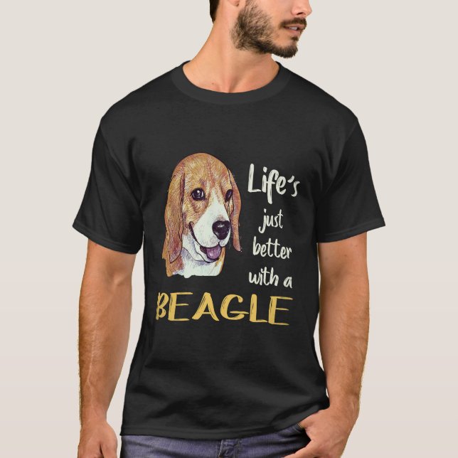 Camiseta 4 A Vida é Melhor Com Um Beagle (Frente)