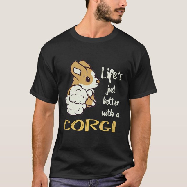 Camiseta 4 A Vida É Melhor Com Um Corgi (Frente)