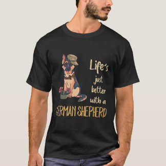 Camiseta 4 A Vida é Melhor Com Um Pastor Alemão