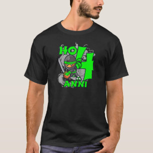 Camiseta 4 Aniversário Eu Sou Um Ninja De 4 Anos Quattro Ra