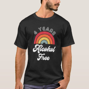Camiseta 4 Anos De Sobriedade Sem Álcool Sóbrio Aniversário