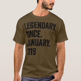 Camiseta 4 anos lendários desde janeiro de 2019 4º aniversá