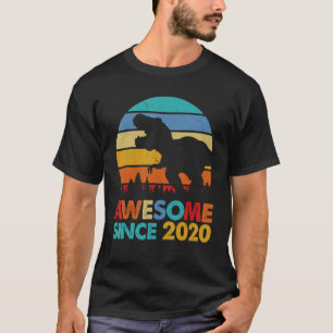 Camiseta 4 anos Menino 4.º Aniversário Dinossauro Incrível,