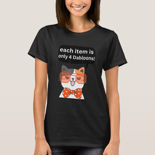 Camiseta 4 Dabloons Cat Memons Dabloons Doubloons Moedas Ca (Frente)