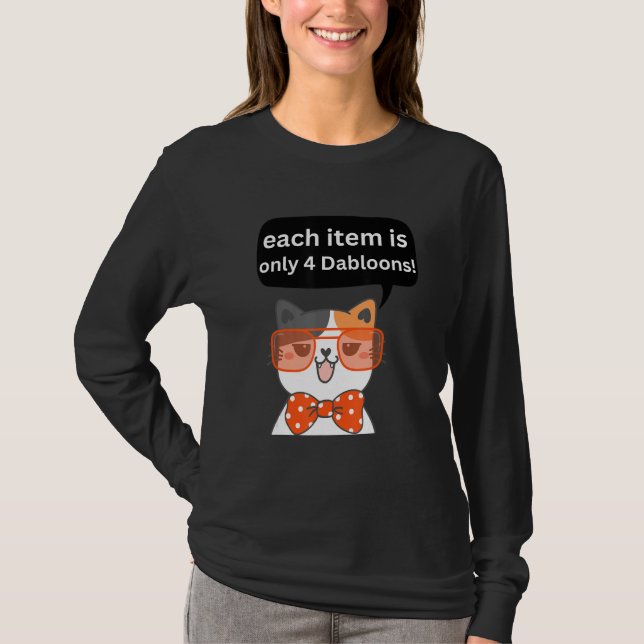 Camiseta 4 Dabloons Cat Memons Dabloons Doubloons Moedas Ca (Frente)