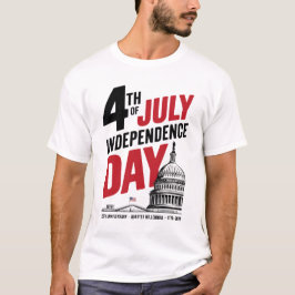 Camiseta 4 de Julho 250º Aniversário Dia da Independência