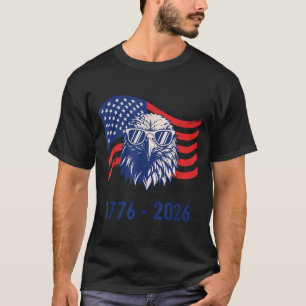 Camiseta 4 de Julho 250 Anos 1776-2026 EUA Patriótico