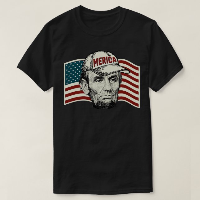 Camiseta 4 de julho abraham merica (Frente do Design)