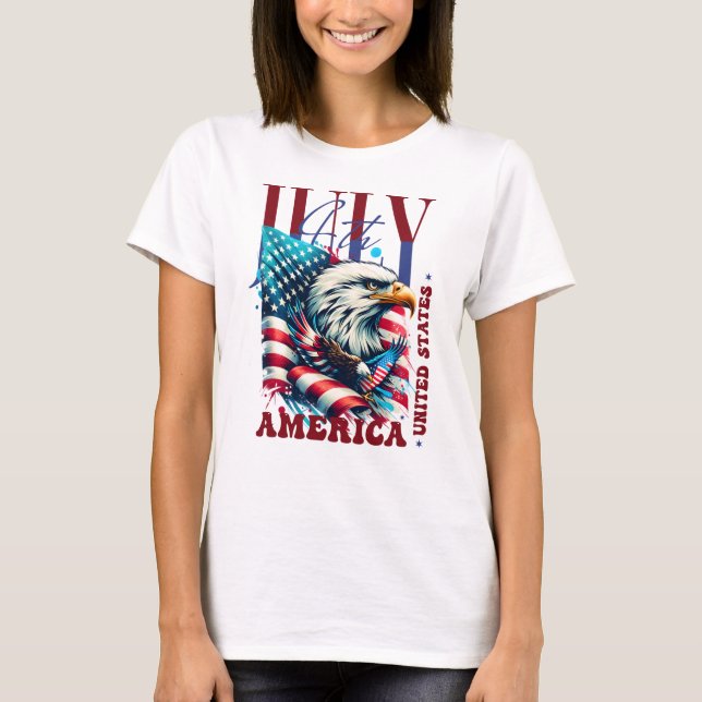 Camiseta 4 de Julho Águia Americana Sublimação-61904 (Frente)