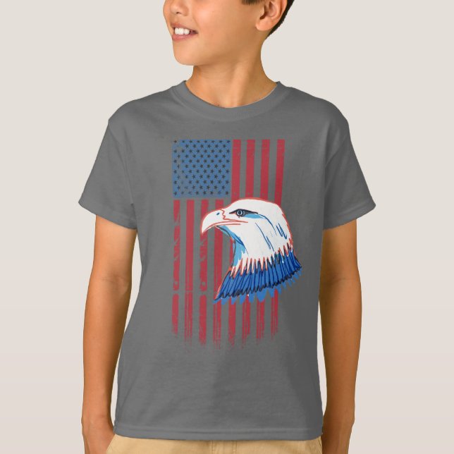 Camiseta 4 de julho Águia e Bandeira (Frente)