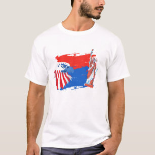 Camiseta 4 de julho, American Spirit Freedom Eagle