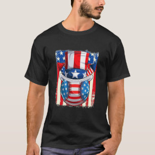 Camiseta 4 De Julho Americano Flag Baseball Roupa Basebal
