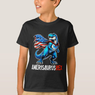 Camiseta 4 De Julho Amerisauro T Rex Funny