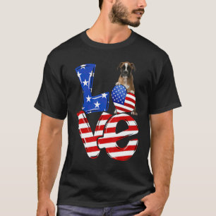 Camiseta 4 De Julho Amor Patriótico Brown Boxer American Fl