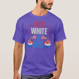 Camiseta 4 de julho Anúncio de gravidez Vermelho, Branco e