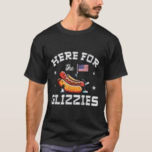 Camiseta 4 De Julho Aqui Para Glizzies Hotdog Patriot Men W