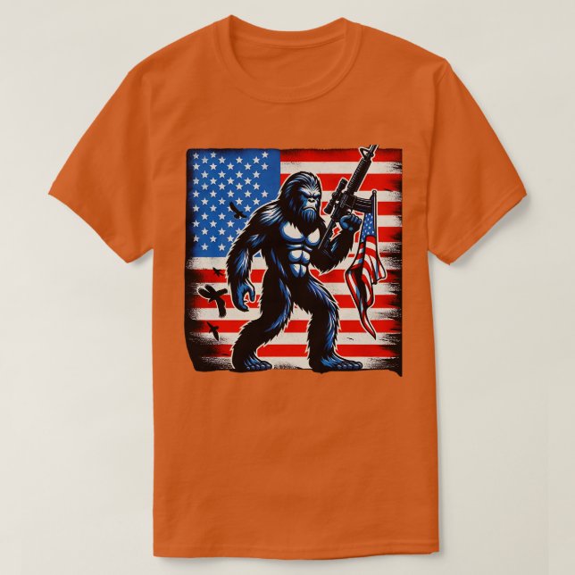 Camiseta 4 de julho bandeira americana (Frente do Design)
