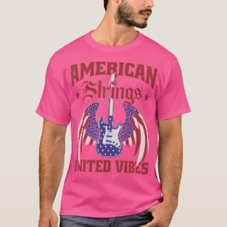 Camiseta 4 De Julho Bandeira Americana Guitari Patriótico