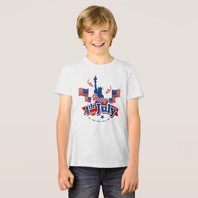 Camiseta 4 de julho, bandeira de referência (Frente Completa)