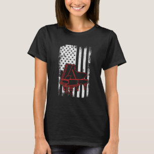 Camiseta 4 de julho Bandeira Patriótica USA Piano