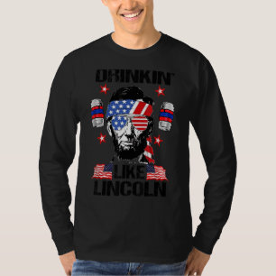 Camiseta 4 De Julho Bebidas Como Lincoln Merica Abraham