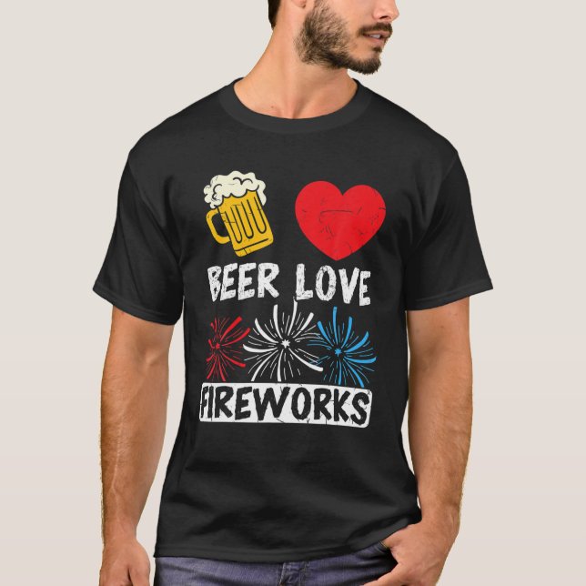 Camiseta 4 De Julho Beer Love Fireworks Diretor (Frente)