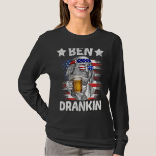 Camiseta 4 De Julho Ben Drankin Bebendo Beer Benjamin Fra