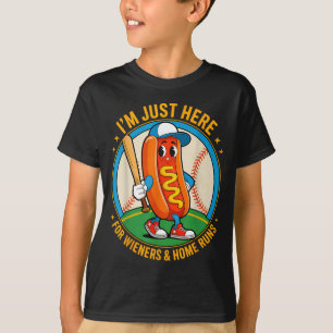 Camiseta 4 de Julho Cachorro-Quente Aqui Para wieners e cas