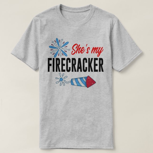 Camiseta 4 de julho Casais Casal de Correspondência Patriót (Frente do Design)