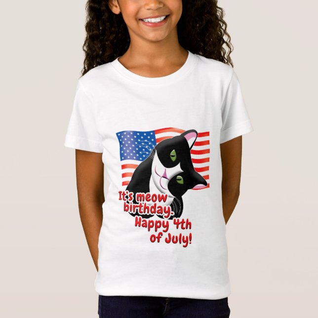 Camiseta 4 de julho Cat (Frente)