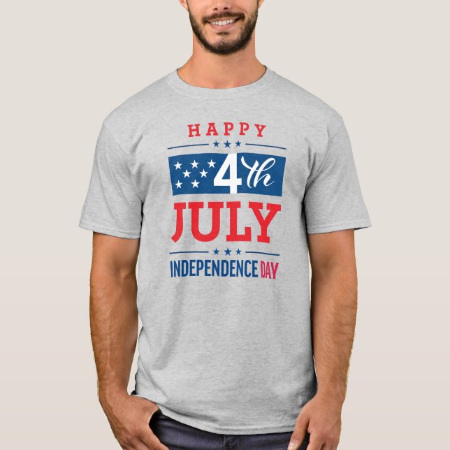 Camiseta 4 de julho Celebração do Dia da Independência dos  (Frente)