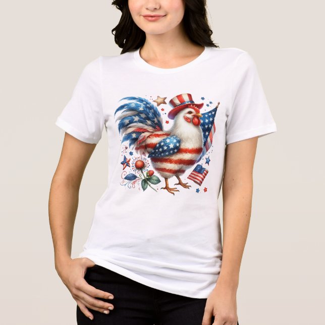 Camiseta 4 de julho Chicken Clipart-61531 (Frente)