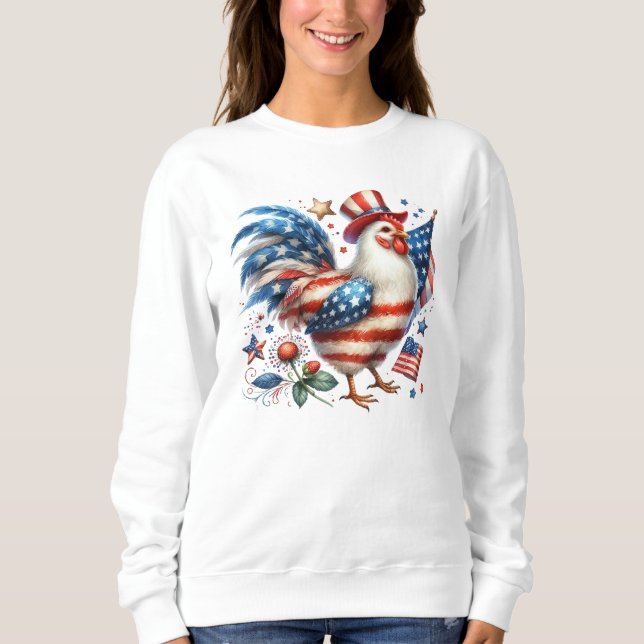 Camiseta 4 de julho Chicken Clipart-61531 (Frente)